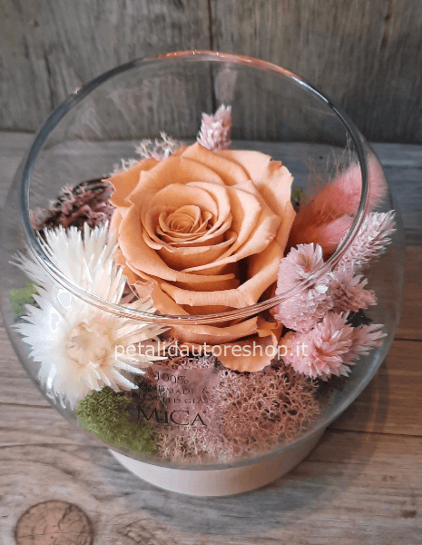 Boccia di dried flowers piccola pesca