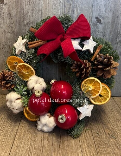 Ghirlanda fuori porta natalizia (indicare il colore)